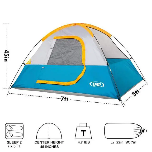 Alt view image 2 of 7 - Camping Tent 2-4 Person, Waterproof Windproof Tent with Rainfly Easy Set up-Portable Dome Tents for Camping