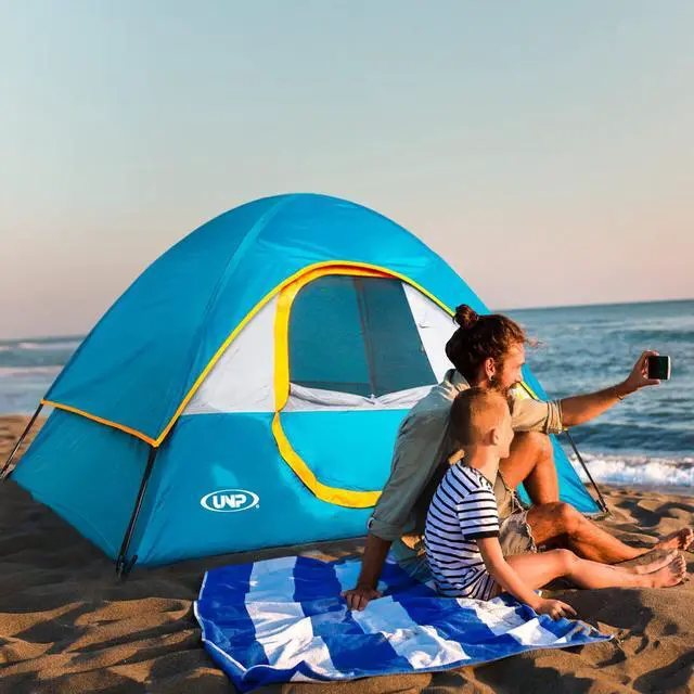 Alt view image 3 of 7 - Camping Tent 2-4 Person, Waterproof Windproof Tent with Rainfly Easy Set up-Portable Dome Tents for Camping