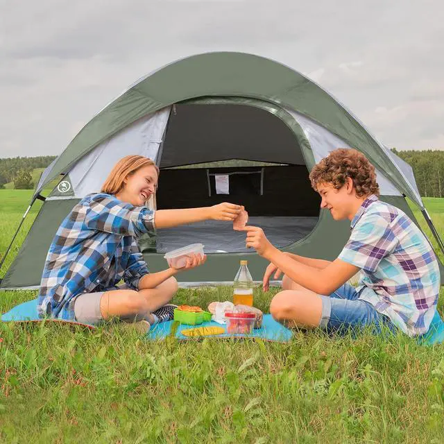 Alt view image 7 of 7 - Camping Tent 2-4 Person, Waterproof Windproof Tent with Rainfly Easy Set up-Portable Dome Tents for Camping