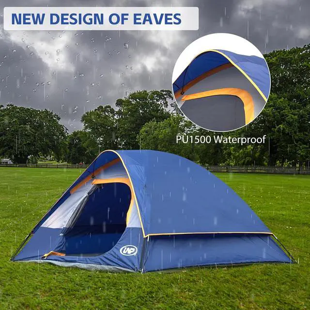 Alt view image 6 of 7 - Camping Tent 2-4 Person, Waterproof Windproof Tent with Rainfly Easy Set up-Portable Dome Tents for Camping