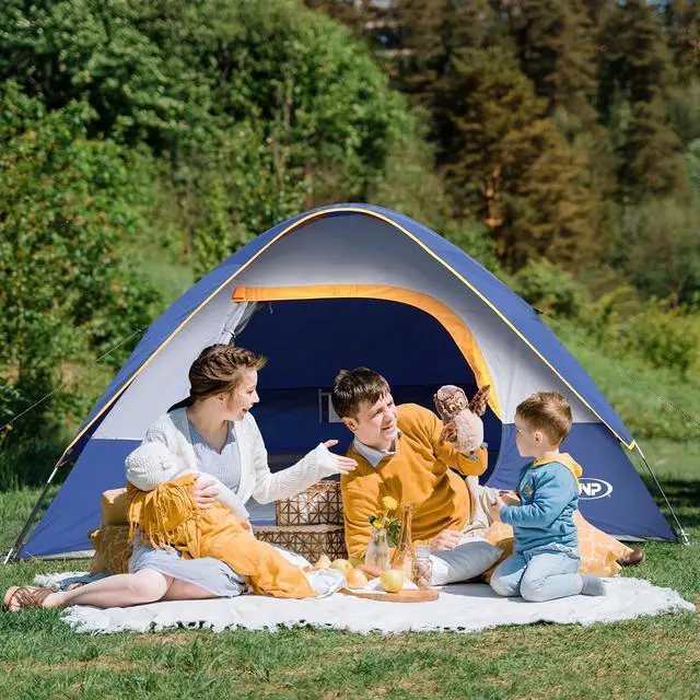 Alt view image 7 of 7 - Camping Tent 2-4 Person, Waterproof Windproof Tent with Rainfly Easy Set up-Portable Dome Tents for Camping