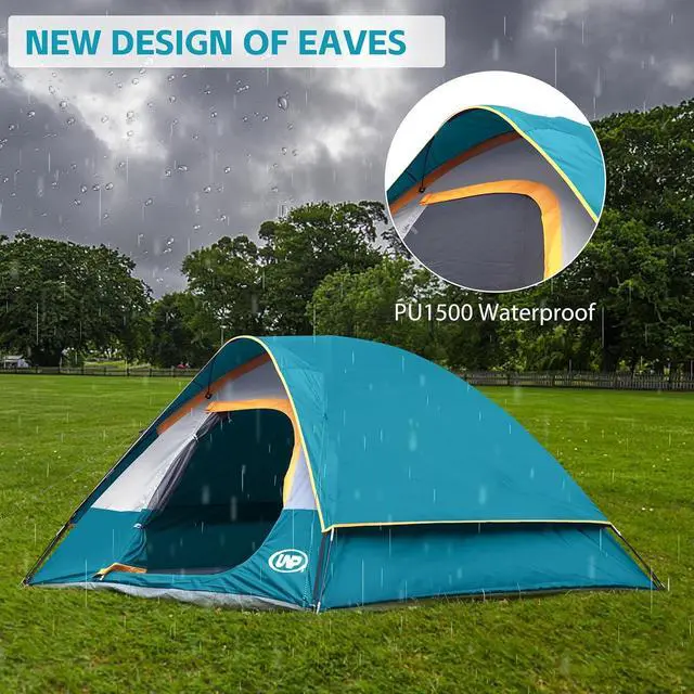 Alt view image 6 of 7 - Camping Tent 2-4 Person, Waterproof Windproof Tent with Rainfly Easy Set up-Portable Dome Tents for Camping