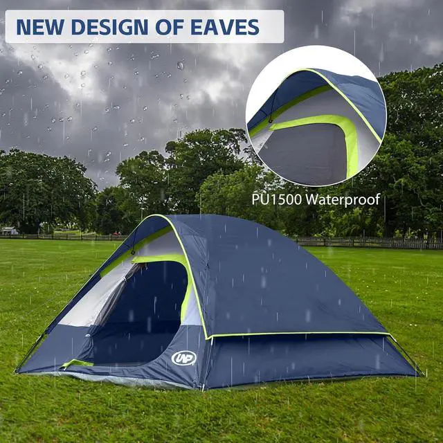Alt view image 6 of 7 - Camping Tent 2-4 Person, Waterproof Windproof Tent with Rainfly Easy Set up-Portable Dome Tents for Camping