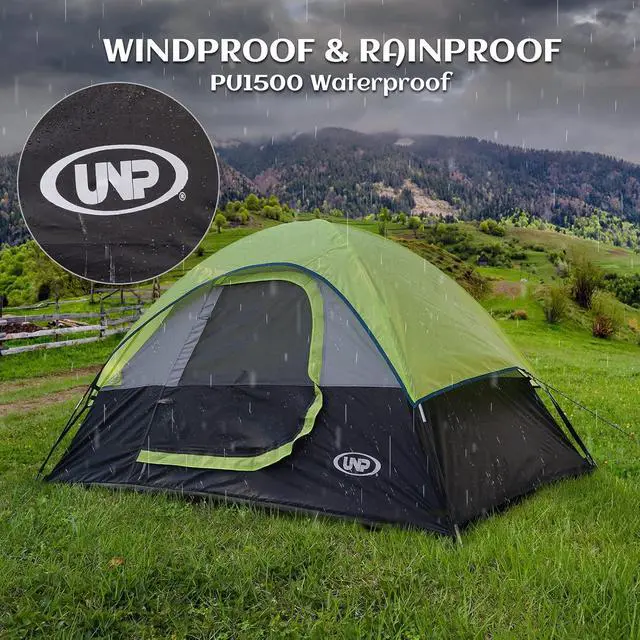 Alt view image 7 of 7 - Camping Tent 2-4 Person, Waterproof Windproof Tent with Rainfly Easy Set up-Portable Dome Tents for Camping