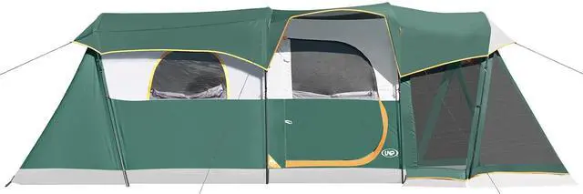 Alt view image 2 of 7 - Camping Tent 8 Person Waterproof Big Tunnel Tent with Screen Porch,Family Outdoor Large Tents for Camping 20' x 9' x 80in(H)