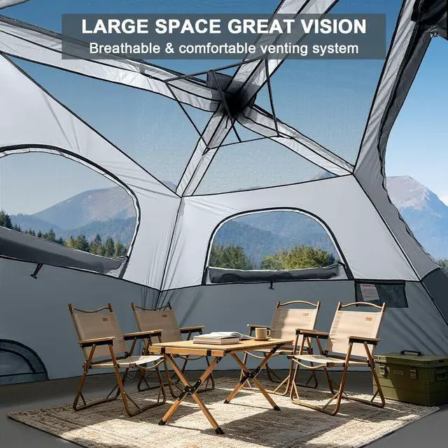Alt view image 6 of 7 - Instant Tents for Camping 6 Person Tent Waterproof Easy Setup Sets Up Backpacking Tents with Carry Bag for Outdoor Hiking