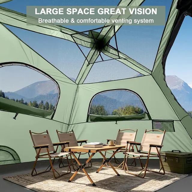 Alt view image 6 of 7 - Instant Tents for Camping 6 Person Tent Waterproof Easy Setup Sets Up Backpacking Tents with Carry Bag for Outdoor Hiking