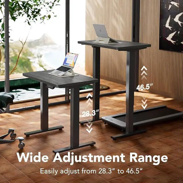 Alt view image 3 of 7 - Electric Standing Desk, 71" x 30" Height Adjustable Desk, 4 Memory Height Settings, Sit to Stand Up Desk for Home Office, with Headphone Hook, Cable Manager, Walnut