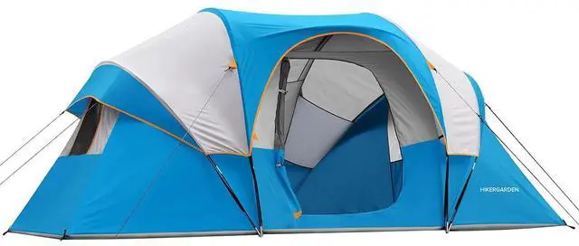 Main image of 10 Person Camping Tent - Portable Easy Set Up Family Tent for Camp, Windproof Fabric Dome Tent Outdoor for Hiking, Backpacking, Traveling-14'x11'x74in(H)