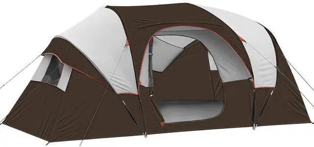 Main image of 10 Person Camping Tent - Portable Easy Set Up Family Tent for Camp, Windproof Fabric Dome Tent Outdoor for Hiking, Backpacking, Traveling-14'x11'x74in(H)