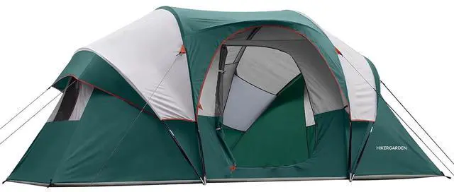 Main image of 10 Person Camping Tent - Portable Easy Set Up Family Tent for Camp, Windproof Fabric Dome Tent Outdoor for Hiking, Backpacking, Traveling-14'x11'x74in(H)