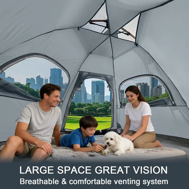 Alt view image 5 of 7 - Instant Tents for Camping 2/3/4/5 Person Tent Waterproof Easy Setup Sets Up Backpacking Tents with Carry Bag for Outdoor Hiking