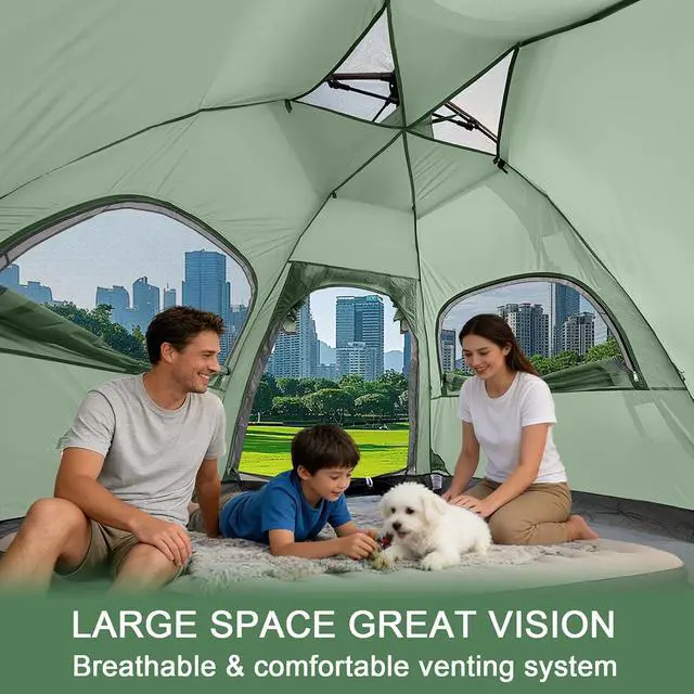 Alt view image 5 of 7 - Instant Tents for Camping 2/3/4/5 Person Tent Waterproof Easy Setup Sets Up Backpacking Tents with Carry Bag for Outdoor Hiking
