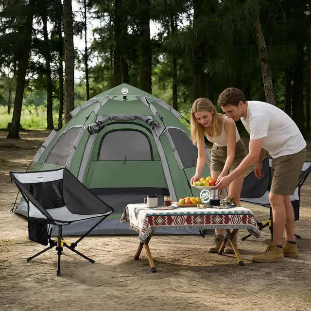 Alt view image 7 of 7 - Instant Tents for Camping 2/3/4/5 Person Tent Waterproof Easy Setup Sets Up Backpacking Tents with Carry Bag for Outdoor Hiking