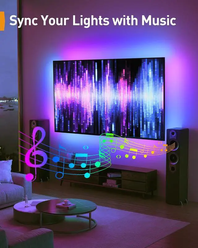 Alt view image 7 of 7 - AuraFrame Pre-Assembled TV Wall Mount with LED Light for 4290 TVs up to 150 lbs, Full Motion Wall Mount, Tilt, Swivel & Extension, TV Backlights with Music Sync, Max VESA 600 x 400mm