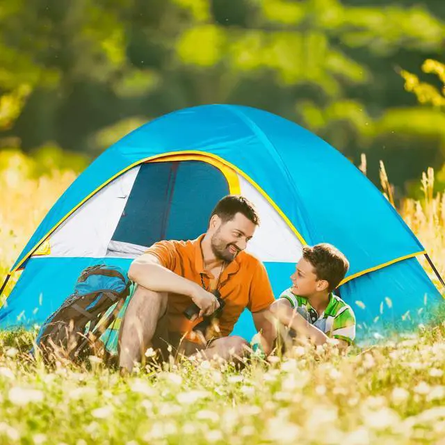Alt view image 5 of 7 - Camping Tent 2-4 Person, Waterproof Windproof Tent with Rainfly Easy Set up-Portable Dome Tents for Camping