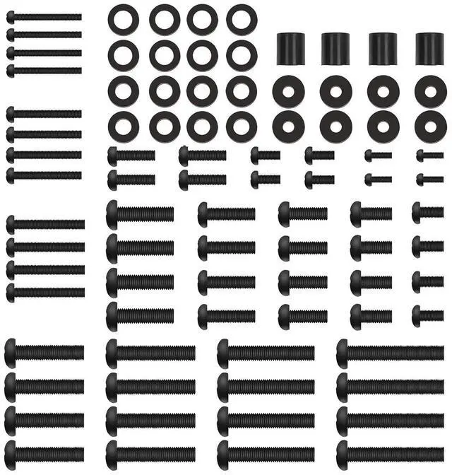 Main image of Universal TV Mounting Hardware Kit Fits Most TVs up to 80 inches, VESA Wall Mount M4, M5, M6, M8 Screws, Spacers and Washers, Works with Most TV/Monitor Mounts, PGUHP2, Black