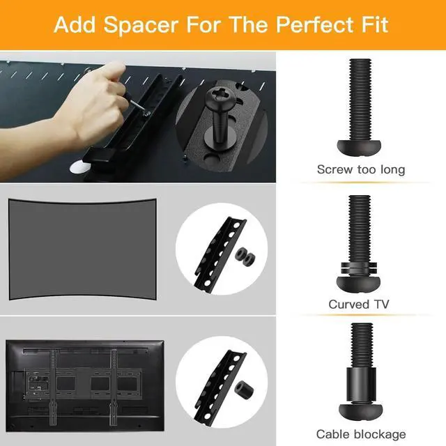 Alt view image 3 of 5 - Universal TV Mounting Hardware Kit Fits Most TVs up to 80 inches, VESA Wall Mount M4, M5, M6, M8 Screws, Spacers and Washers, Works with Most TV/Monitor Mounts, PGUHP2, Black
