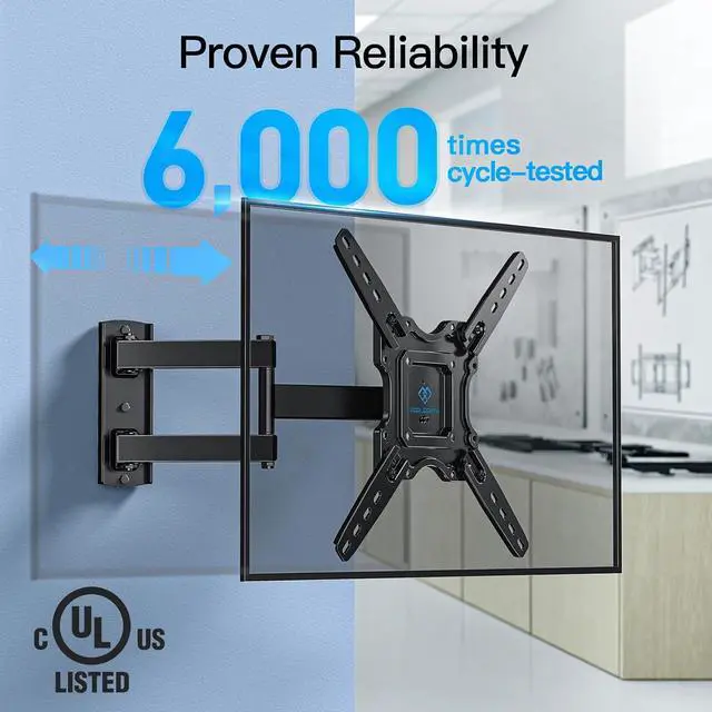 Alt view image 7 of 7 - Tilting TV Wall Mount Bracket Low Profile for Most 23-60 inch TVs, PSMTK1 Full Motion TV Wall Mount for 26-60 Inch TVs, PSMFK12