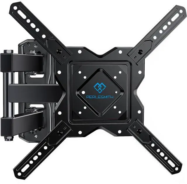 Main image of Full Motion TV Wall Mount for 27-60 Inch Flat & Curved TVs, Single Stud TV Mount with Articulating Swivel Tilt - Wall Mount TV Bracket VESA 400x400mm up to 77 lbs, Perfect Center Design