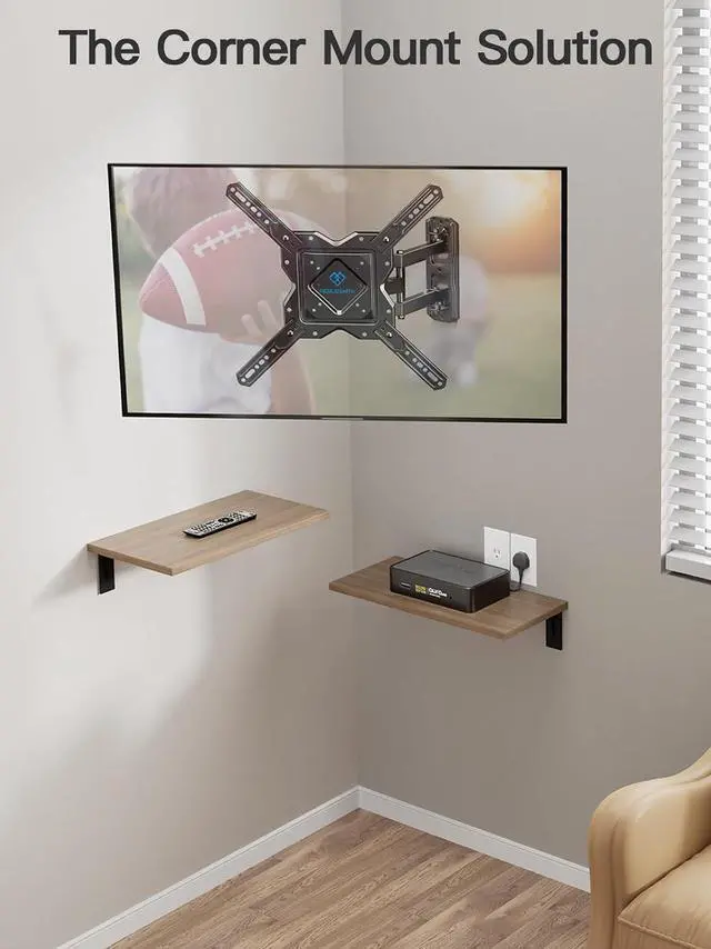 Alt view image 7 of 7 - Full Motion TV Wall Mount for 27-60 Inch Flat & Curved TVs, Single Stud TV Mount with Articulating Swivel Tilt - Wall Mount TV Bracket VESA 400x400mm up to 77 lbs, Perfect Center Design