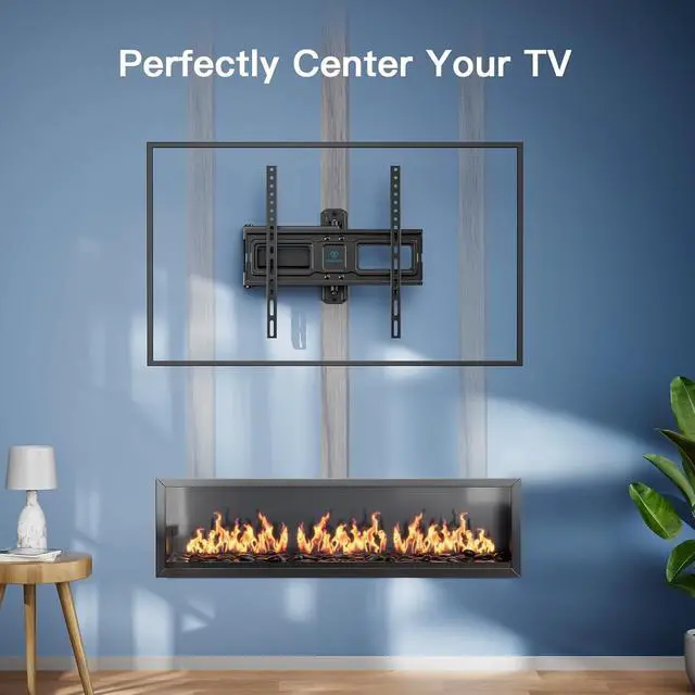Alt view image 6 of 7 - Corner TV Wall Mount for 26-65 inch TVs up to 70 lbs, Full Motion TV Wall Mount Bracket with Swivel, Tilt, Level, Wall Mount with Single Articulating Arm, Max VESA 400x400mm, PSMFK7