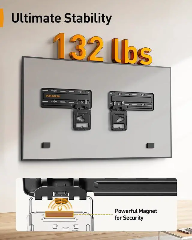 Alt view image 5 of 7 - Ultra Slim TV Wall Mount 0.3 Low Profile, Compatible with 43- 86 Flat TV, Neo QLED, Frame TV, Flush Mount Flat Mount Bracket, Micro Gap, Holds up to 132 lbs, Blends Into Any Interior