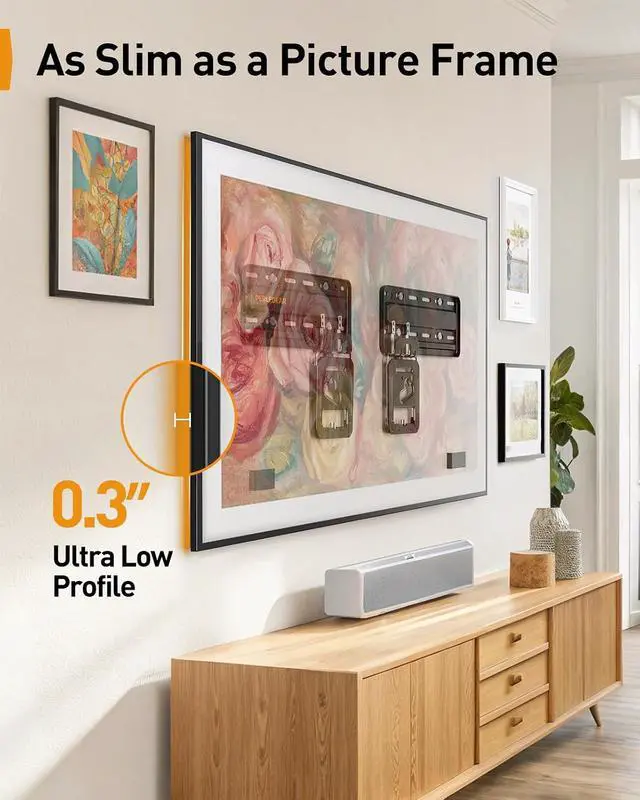 Alt view image 6 of 7 - Ultra Slim TV Wall Mount 0.3 Low Profile, Compatible with 43- 86 Flat TV, Neo QLED, Frame TV, Flush Mount Flat Mount Bracket, Micro Gap, Holds up to 132 lbs, Blends Into Any Interior