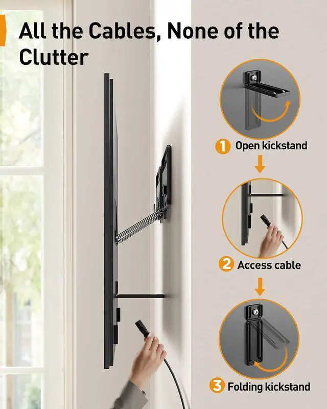 Alt view image 7 of 7 - Ultra Slim TV Wall Mount 0.3 Low Profile, Compatible with 43- 86 Flat TV, Neo QLED, Frame TV, Flush Mount Flat Mount Bracket, Micro Gap, Holds up to 132 lbs, Blends Into Any Interior