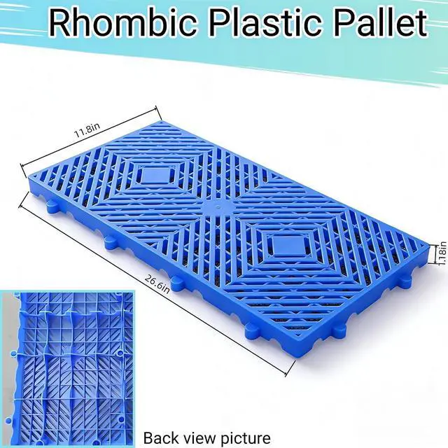 Alt view image 6 of 6 - 6ps Rhombic Plastic Pallet, Breathable Grid Ventilation Pallet for Free Splicing, 23.6x11.8x1.18 in- Lightweight Floor Pallet Load-Bearing up to 4500lb, Applicable to Garage, KitchenSupermarket...