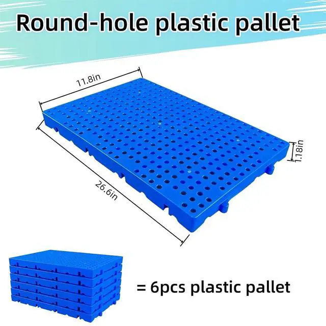 Alt view image 5 of 5 - 6ps Round Plastic Pallets for Basement Storage, 23.6x11.8x1.18 in- Breathable Ventilation Pallet, Floor Pallet, Applicable to Garage, KitchenStorage Rooms,Supermarket for Plastic Pallets
