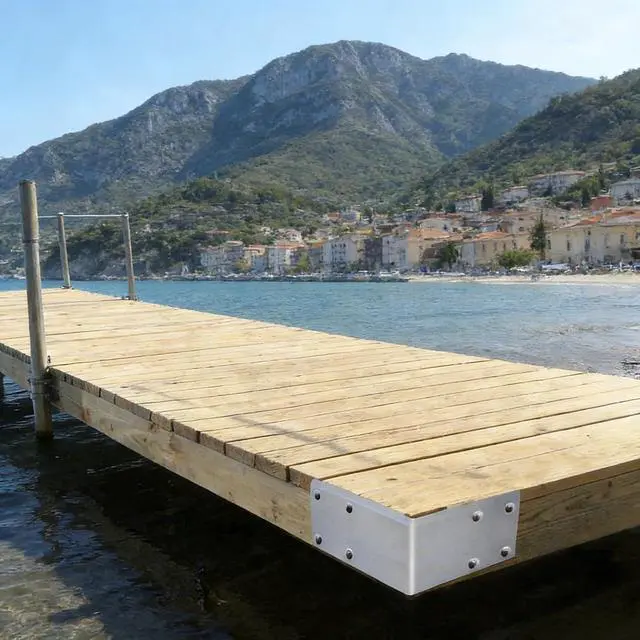 Alt view image 4 of 6 - Heavy Duty Galvanized Dock Hardware Kit, 90° Corner Boat Dock Steel Hardware Kits for Stabilizing Frame Heavy Duty L-Shaped Outside Inside Corner for Stationary/Floating Dock Backer Plate