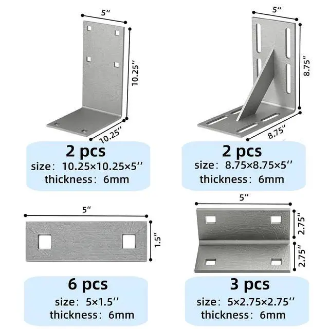 Alt view image 5 of 6 - Heavy Duty Galvanized Dock Hardware Kit, 90° Corner Boat Dock Steel Hardware Kits for Stabilizing Frame Heavy Duty L-Shaped Outside Inside Corner for Stationary/Floating Dock Backer Plate