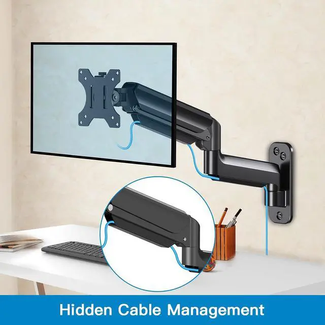 Alt view image 5 of 7 - Single Monitor Wall Mount for 13 to 32 Inch Computer Screen, Gaming Monitor Wall Mount Arm Holds up to 17.6lbs, Height Adjustable Full Motion Wall Monitor Mount-VESA Mount 75x75,100x100