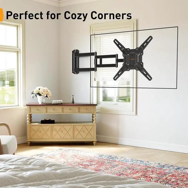 Alt view image 7 of 7 - Long Arm TV Wall Mount for 32-65 TVs, 37.4 Long Extension Corner TV Mount, Max VESA 400x400mm, Articulating Arms Full Motion Wall Mount Bracket with Swivel and Tilt, Holds up to 110 lbs