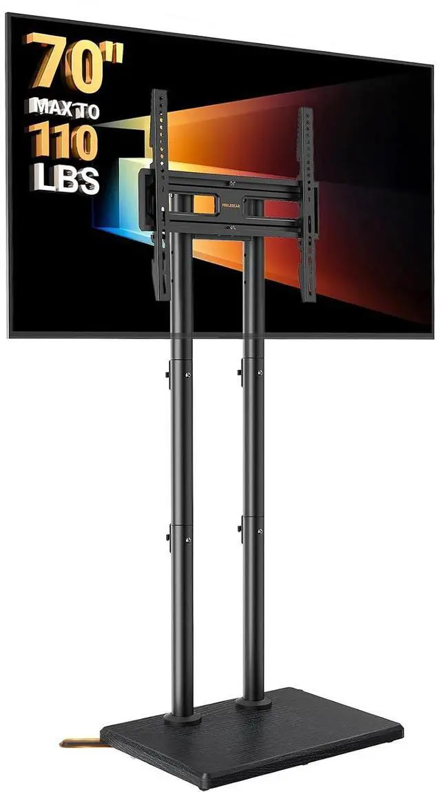 Main image of Universal Floor TV Stand for 3270" TVs up to 110 lbs, Height-Adjustable Tall TV Stand with Solid Wood Base & Extra-Stable Anti-Tip Feet, Swivel TV Mount for Bedroom, VESA 400x400, PGFLS34B