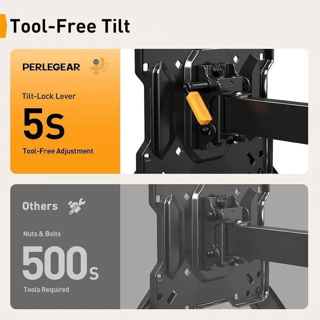 Alt view image 6 of 7 - Long Arm TV Wall Mount for 32-65 TVs, 37.4 Long Extension Corner TV Mount, Max VESA 400x400mm, Articulating Arms Full Motion Wall Mount Bracket with Swivel and Tilt, Holds up to 110 lbs
