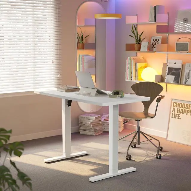 Alt view image 2 of 7 - Electric Standing Desk,40" x 24" Height Adjustable Desk, 4 Memory Height Settings, Sit to Stand Up Desk for Home Office, with Headphone Hook, Cable Manager, White