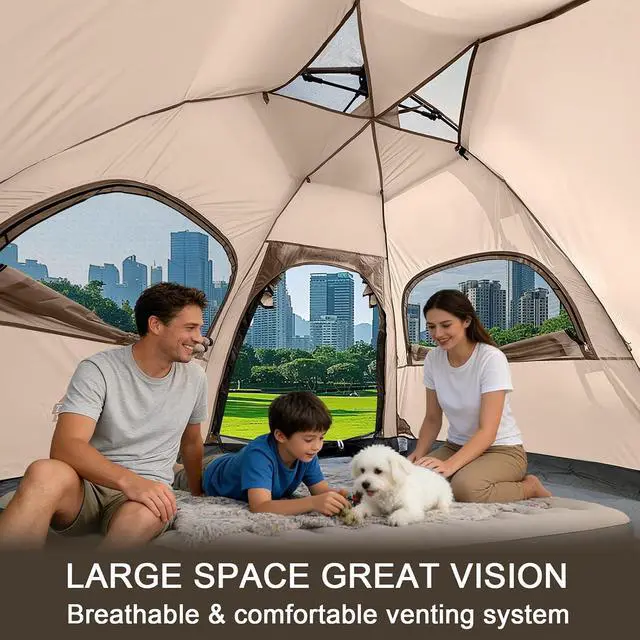 Alt view image 5 of 7 - Instant Tents for Camping 2/3/4/5 Person Tent Waterproof Easy Setup Sets Up Backpacking Tents with Carry Bag for Outdoor Hiking