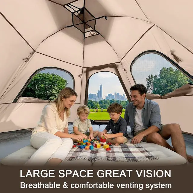 Alt view image 3 of 7 - Instant Tents for Camping 2/3/4/5 Person Tent Waterproof Easy Setup Sets Up Backpacking Tents with Carry Bag for Outdoor Hiking