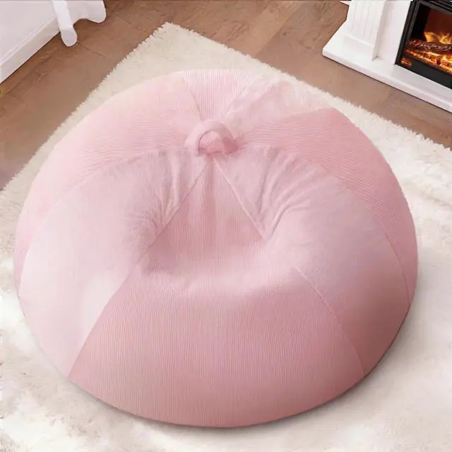 Alt view image 3 of 7 - 5FT Bean Bag Chair Teardrop Bean Bag Chairs for Adults beanbag with Memory Foam Filled with Dual-Tone Unique Combination Corduroy & Luxury Distressed Velvet Washable Cover,Velvet Pink