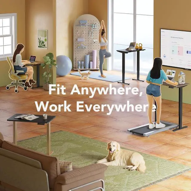 Alt view image 6 of 6 - 55 x 28 inch Electric Standing Desk Adjustable Height, 4 Memory Height Settings, Sit Stand Up Desk for Home Office & Computer Workstation, White