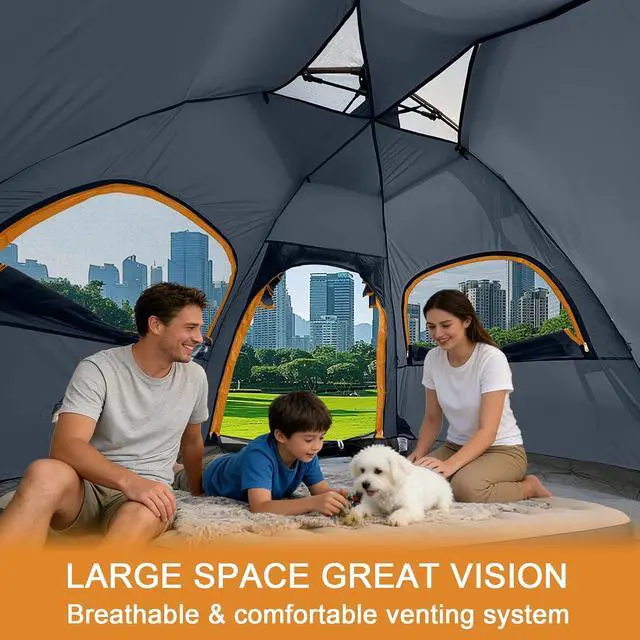 Alt view image 5 of 7 - Instant Tents for Camping 2/3/4/5 Person Tent Waterproof Easy Setup Sets Up Backpacking Tents with Carry Bag for Outdoor Hiking