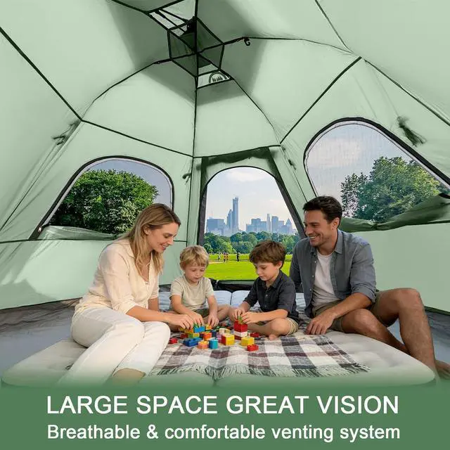 Alt view image 3 of 7 - Instant Tents for Camping 2/3/4/5 Person Tent Waterproof Easy Setup Sets Up Backpacking Tents with Carry Bag for Outdoor Hiking