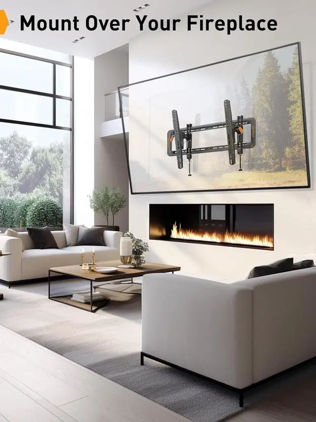 Alt view image 4 of 7 - Advanced Tilting TV Wall Mount, Pre-Assembled TV Mount for Most 42-90 inch TVs up to 150 lbs, 6-inch Arm Extension, 15° Full Tilt, Fits 24/16 Wood Studs, Max VESA 600x400mm