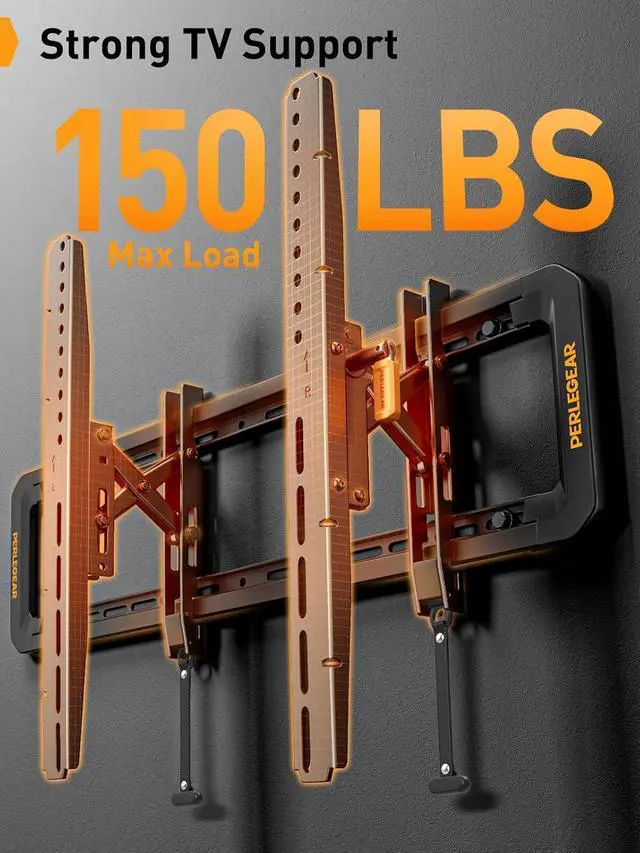 Alt view image 7 of 7 - Advanced Tilting TV Wall Mount, Pre-Assembled TV Mount for Most 42-90 inch TVs up to 150 lbs, 6-inch Arm Extension, 15° Full Tilt, Fits 24/16 Wood Studs, Max VESA 600x400mm