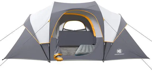 Main image of 10 Person Camping Tent - Large Family Tent for Camping, Easy Set Up Portable Dome Tent, Windproof Outdoor Tent for Hiking, Backpacking, Traveling, 14'x11'x74''(H)