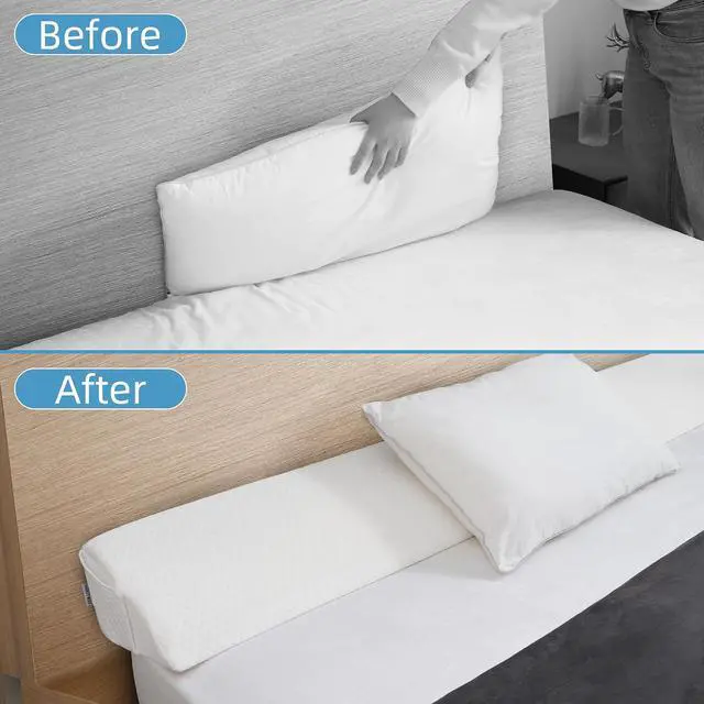 Alt view image 7 of 7 - Full Size Bed Wedge Pillow for Headboard, Bed Gap Filler(0-8"), Memory Foam Mattress Wedge Pillow Triangle Bloster for Sleeping, Close The Gap Between Headboard and Mattress Space Filler