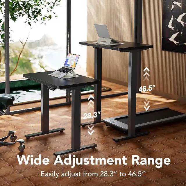 Alt view image 5 of 7 - 55 x 28 inch Electric Standing Desk Adjustable Height, 4 Memory Height Settings, Sit Stand Up Desk for Home Office & Computer Workstation, Black