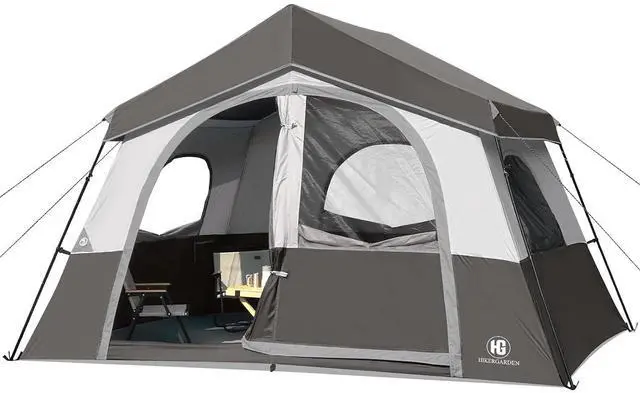 Main image of 6-8 Person Camping Tent, Portable Cabin Tent for Camp, Windproof Fabric Easy Set Up Family Tent Outdoor for Hiking, Backpacking, Traveling